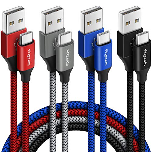 etguuds [4Pack 1M Cable USB Tipo C, 3A Cargador Tipo C Carga Rápida y Sincronización Cable USB C para Samsung Galaxy S21/S20/S10/S9/S8 Plus S10E, Note 10 9 8, A20E/A12/A32/A50
