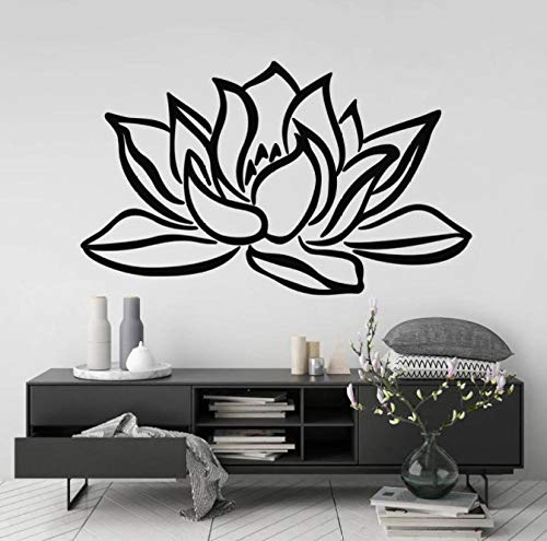 Fiore di loto Wall Sticker Art Modern Spiritual Yoga Decalcomania della parete Yoga Room Decor Rimovibile decalcomania del vinile Interior Home Decor 57x35cm