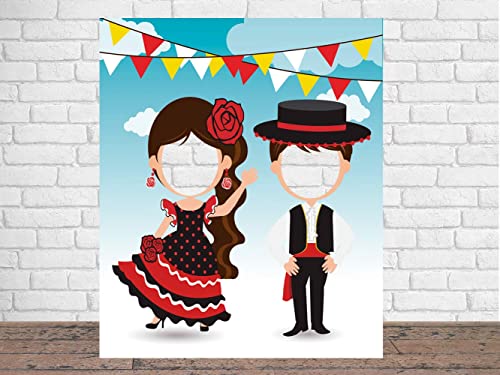 Photocall en PVC Trajes de Flamencos 150x185cm | Photocall Trajes de Flamencos | Photocall Económico y Original | Photocall Troquelado