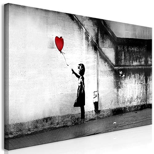 murando Cuadro Mega XXXL Banksy 200x100 cm Cuadro en Lienzo en Tamano XXL Estampado Grande Gigante Imagen Para Montar por uno Mismo Decoración De Pared Impresión DIY Nina con globo i-C-0113-ak-e