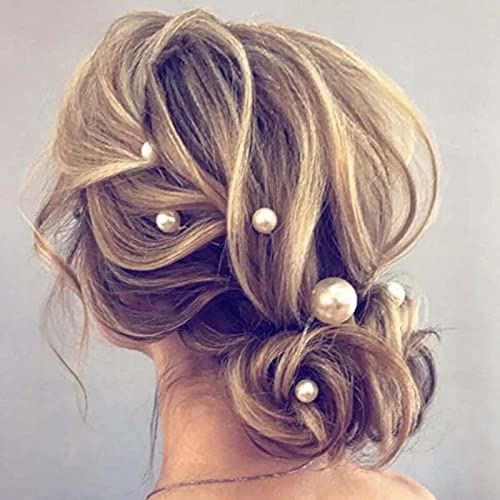 Yheakne Horquillas para el cabello de perlas de boda, horquillas decorativas de perlas plateadas, accesorios para el cabello de novia para novia y dama de honor, 9 piezas (plata)