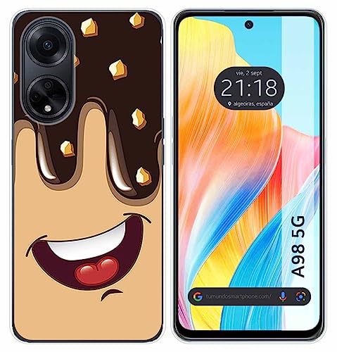 Tumundosmartphone Funda Silicona para OPPO A98 5G diseño Helado Chocolate Dibujos