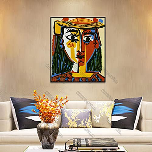 Pinturas sobre lienzo Póster de pared Grandes maestros del arte moderno Pablo Picasso Cubismo Cuadros para el hogar Habitaciones Decoración de pared 70x95cm marco interior
