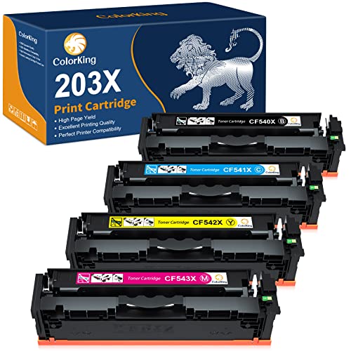 ColorKing 203X Compatible Cartucho de Toner para HP 203X 203A CF540X CF540A CF541X CF542X CF543X para HP Color Laserjet Pro MFP M281fdw M281fdn M254nw M254dw m280nw m281cdw M254dn (4-Pack)