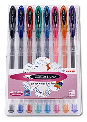 UNI Ball Signo Tinta Gel - Pack de 8 rotuladores con tinta gel