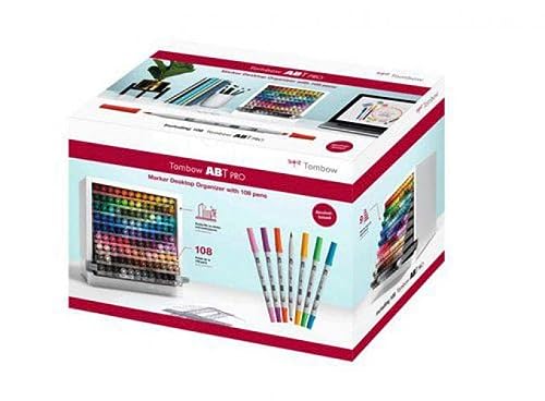 Tombow Organizador de escritorio | Práctico almacenamiento para marcadores ABT PRO en 107 colores + Blender [ABTP-108C-ORGA]