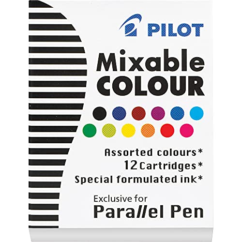 PILOT Recambios Parallel - Cartucho de pluma estilográfica de 12 colores surtidos - P77312
