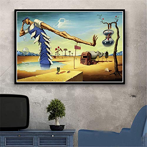 Salvador Dali Surrealismo Cuadro de arte de pared Pintura en lienzo Carteles retro e impresión para sala de estar Decoración moderna del hogar 40x60cm (16x24in) Marco interior