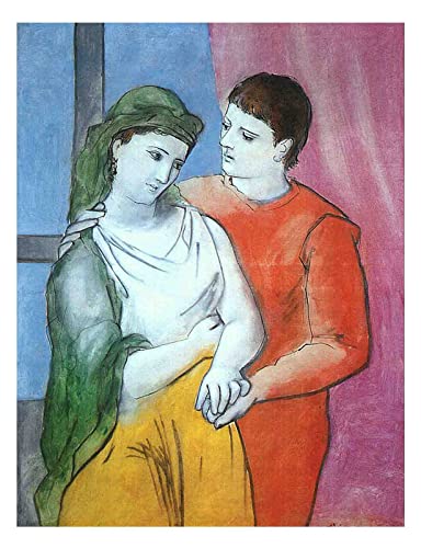 Amantes de Picasso Pintura Modernista Cubista Cuadros Decoracion Salon, Lienzos Cuadros Decoracion Dormitorios Hogar Decoración de Pared Cuadro y láminas(60x78cm 24