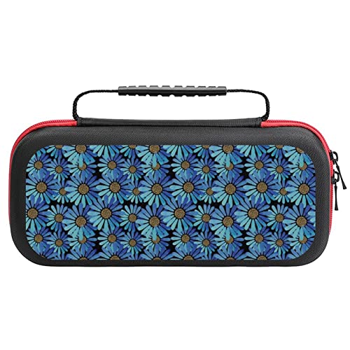 Funda protectora de viaje con flores de acuarela azul compatible con Nintendo Switch