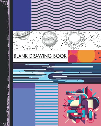 abstract blank drawing book :: large 8*10 blank white pages for painting, drawing, writing, sketching and doodling 110 pages with durable premium ... pad / darawing paper tablet/ art paper book)
