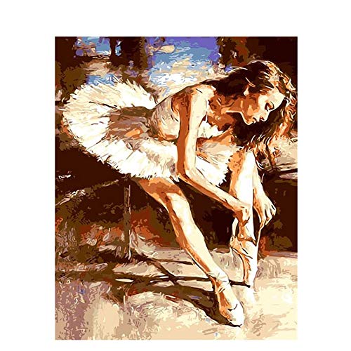 Pintura de bricolaje por números pintura al óleo pintada a mano de base cero pintura de imagen de chica bailarina regalo único decoración del hogar A10 50x70cm