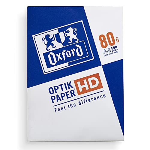 Oxford, Folios A4 80gr, Papel Blanco Multiuso, Impresora Láser o Inkjet, 1 Paquete, 500 Hojas