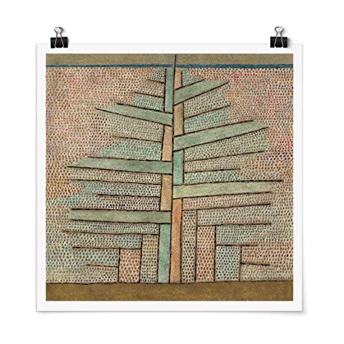 Bilderwelten Poster Cuadro Paul Klee - Kiefer Cuadrado, Acabado Satinado Adhesivo 50 x 50cm