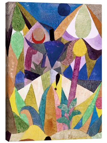 Posterlounge Paisaje Tropical Lienzo de Paul Klee Cuadros decoración para Cualquier habitación 20 x 30 cm Colorido Selva Decoración Pared