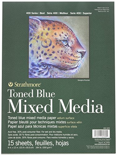 Strathmore 400 Series Toned Media Pad Mixto Papel, Acero Azul, 9 