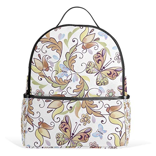 FANTAZIO Mochila para Viaje Arte Barroco Flor Pintura Daypack