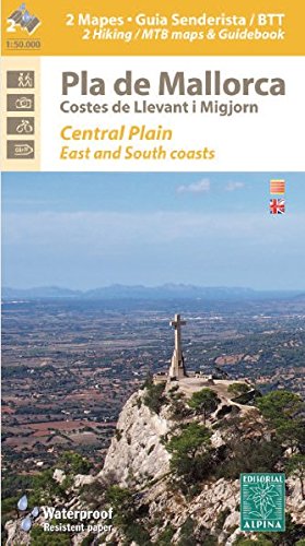 Pla de Mallorca. Costes de Llevant y Migjorn. (Català/English). Escala 1:50.000. 2 mapas excursionistas. Editorial Alpina.