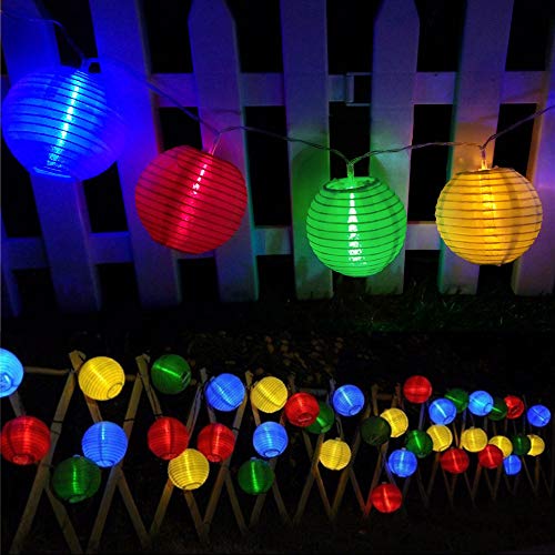 Guirnaldas de Luces Solar LED 30 Farolillos 5.5 m,Bawoo Resistente al Agua IP65 ,Decoración Exterior y Interior para Fiesta/Boda/Ceremonia/Jardín/Casa (Multicolor)