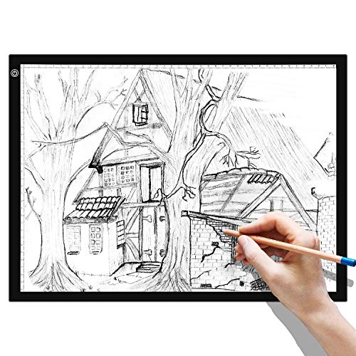 BATHWA A3 almohadilla de luz LED panel de luz mesa de luz LED A3 almohadilla de dibujo brillo regulable con cable USB para pintar bocetos dibujos animados