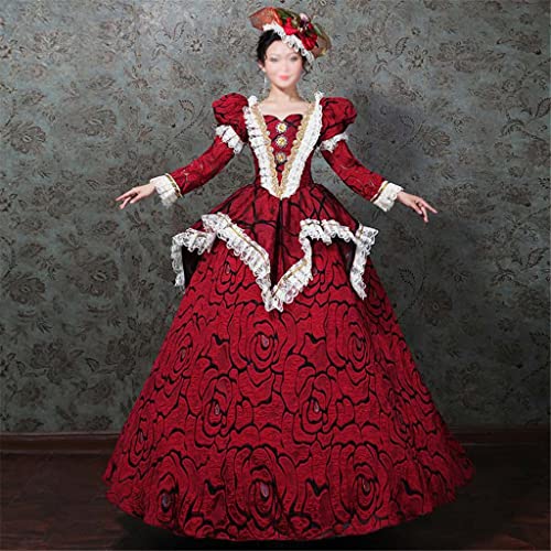 GELTDN Vestido Victoriano Barroco María Antonieta Vestido de Fiesta de Navidad del período histórico del Siglo XVIII (Color : A, Size : 2XLcode)