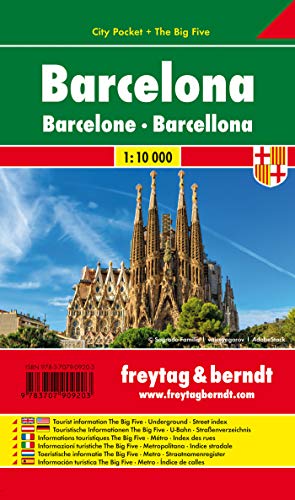 Barcelona City Pocket, plano callejero de bolsillo, plastificado. Escala 1:10.000. Freytag & Berndt.: Stadskaart 1:10 000: PL 109 CP