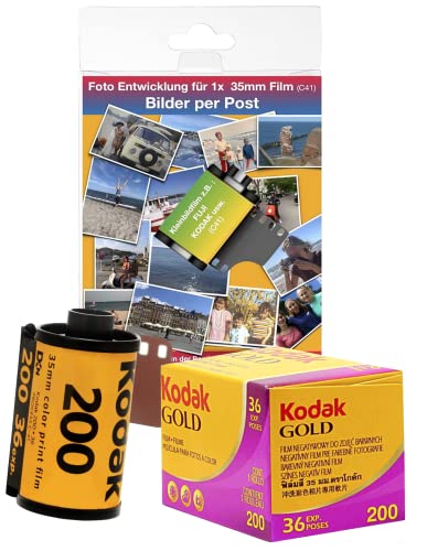 Película Kodak Gold 200/36 Color 35mm 35mm inlc. Revelado Completo por Correo para hasta 36 imágenes en Color. A petición de los Datos de la Imagen por We Transfer. Envío a Todo el Mundo.