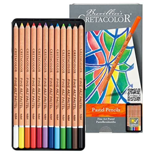 Cretacolor Pastel Pencils | Lápices pastel con alta resistencia a la luz | 12 colores