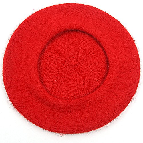 ZLYC clásico francés Artista de Las Mujeres Boina Sombrero (Rojo)