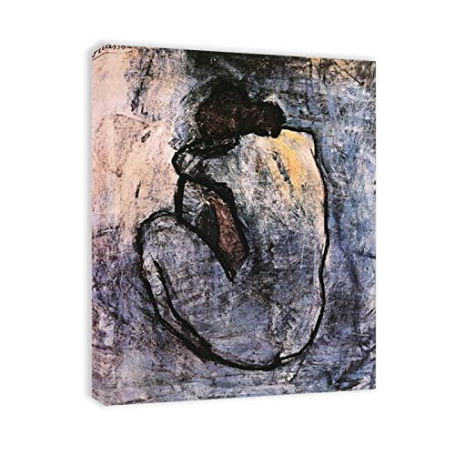 Enmarcado-Pablo Picasso Pintura Reproducción de Carteles Cuadro en lienzo-impresión Obras de Arte-Cuadros famosos impreso sobre lienzo(espalda azul) 90x115cm(35x45in)Enmarcado