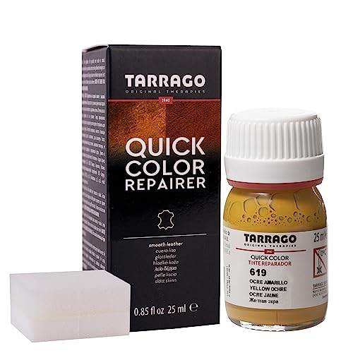 Tarrago | Quick Color 25 ml | Tinte Reparador para Cuero (Ocre Amarillo 619)