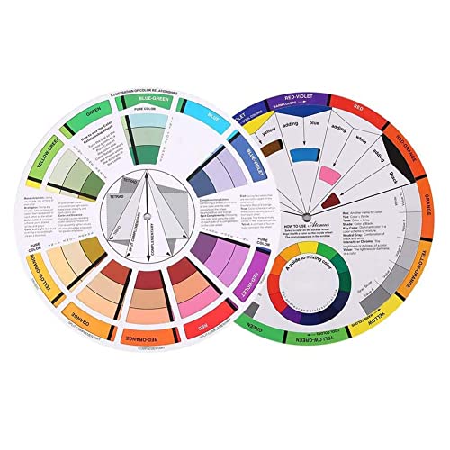 Rueda de color, impermeable, círculo cromático de colores de 23 cm, paleta de colores para artista, pintura de color, rueda de maquillaje, manualidades de uñas