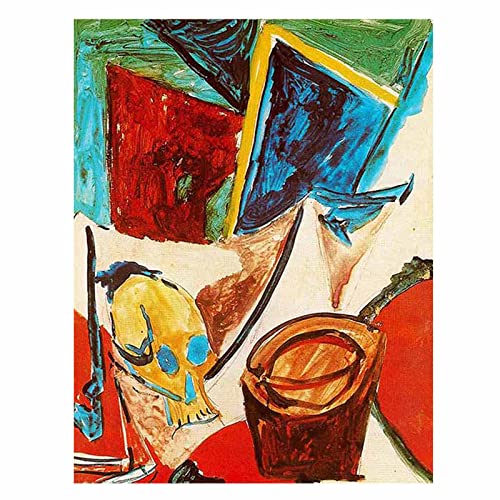 ERMOZA Pablo Picasso Posters-Composition with Skull Cuadros Decoracion Salon,Decoración Pared,Hogar Decoracion Dormitorios,Cuadros Para El Baño,Cuadros Sobre Lienzos Decor(Sin Marco,55x71cm 22