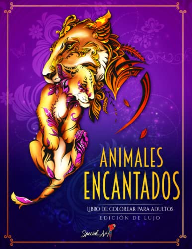 Animales Encantados: Un libro para colorear para adultos con más de 60 únicas imágenes de animales de un reino mágico (Libro para colorear de fantasía)