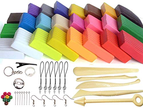 YIQI Arcilla Artesanal Polimérica, 24 Colores Modelo Horno, DIY Moldeado Suave con Herramientas y Accesorios Mejor Regalo para Niños