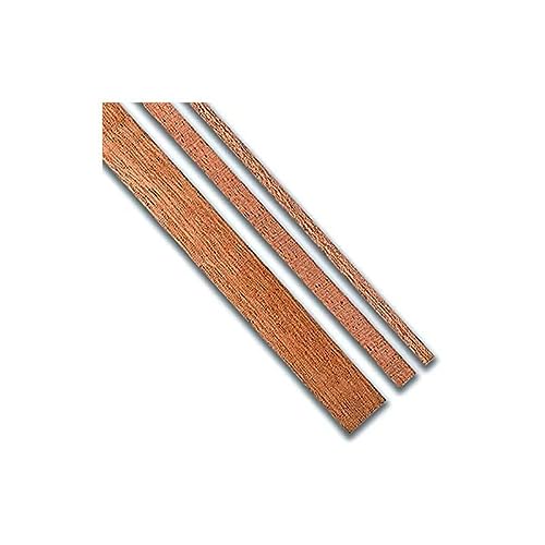 Paquete 6 Listones Madera Sapelly 4x4mm. 1 Metro de Longitud