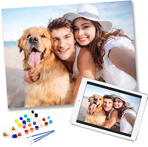 Pintura por Números Personalizada con Foto para adultos, Pintura Al Óleo Personalizada Según Tus Propia Fotos , Pintura Digital DIY para Niños, Kit Digital para Principiantes,40 * 50Cm - Sin Marco