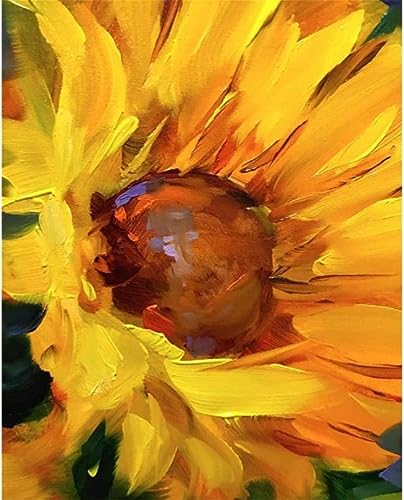 Pintura por números para adultos Pintura al óleo por números DIY Girasol Pintado a mano Lienzo Imagen Craft Kit Regalo Hogar Sala de estar Decoración 40X50 cm