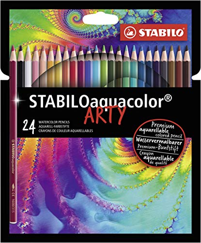 Stabilo, Lápices de color acuarelables STABILOaquacolor ARTY - Estuche con 24 colores