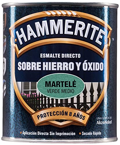 Hammerite Esmalte directo sobre hierro y óxido Martelé Verde Medio 750 ml