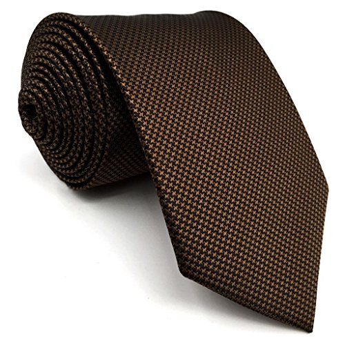 SHLAX&WING Ties Herren Color Sólido Marrón Chocolate Krawatte Seide 147cm