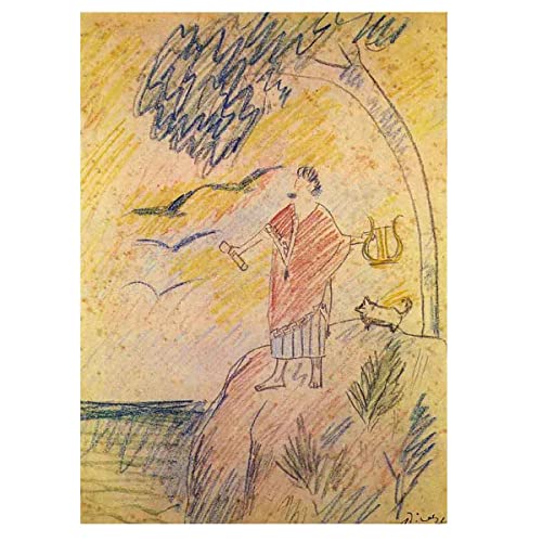 CJJYW Imprimir en Lienzo-Pablo Picasso Impresión Pintura póster Reproducción Decor de Pared Impresión Obras de Arte Pinturas《rapsoda》(80x112cm,31.4x44.3in-Sin Marco)