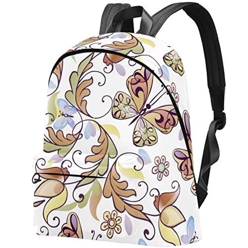 arte Pintura de flores barrocas Mochila de lona grande Escuela universitaria Hombres y mujeres, Multicolor