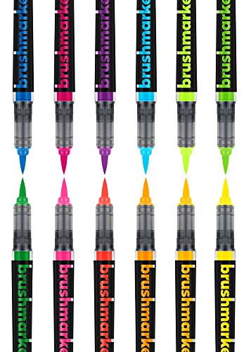 Karin Neon Colors 12 rotuladores Pro con colores neón en cuerpo transparente y sistema de tinta libre, 2,4 ml de pintura líquida Sin rotuladores.