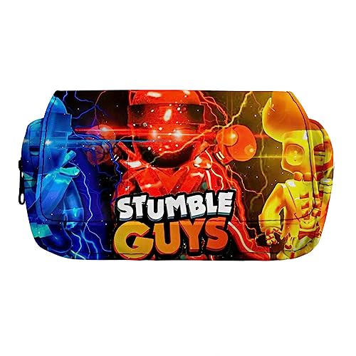 Tongyundacheng Stumble Guys - Estuche para lápices con estampado de dibujos animados, gran capacidad, doble cremallera, organizador de papelería, para estudiantes, niños y niñas, Tipo 13, 21x10x7.5cm