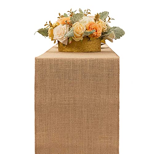 PUMYPOREITY Camino De Mesa Arpillera Rústico Burlap Jute Natural Cinta Tela Yute Encaje Blanco Cordón Cubierta Tabla Runner Vintage para Decoración de la Boda Fiestas Eventos Decoración(30cm*5m)