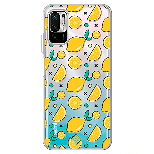 Movilshop Funda para [ Xiaomi Redmi Note 10 5G - Poco M3 Pro 5G ] Dibujo Auténtico [ Limones ] de Silicona Flexible Transparente Carcasa Case Cover Gel para Smartphone.