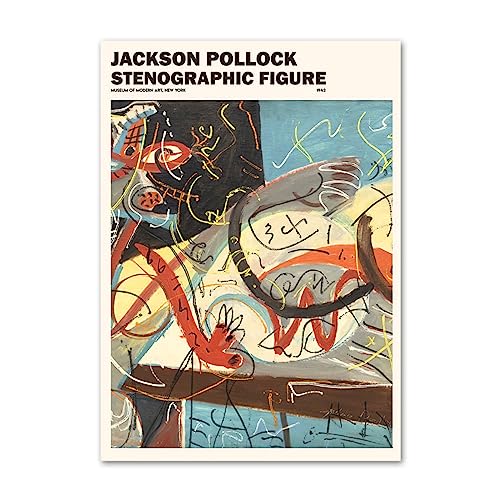 Famoso Jackson Pollock Carteles e impresiones Exposición Arte de la pared Jackson Pollock Pintura Lienzo para el hogar Arte de la pared Decoración Imagen 40x60cmx1 Sin marco