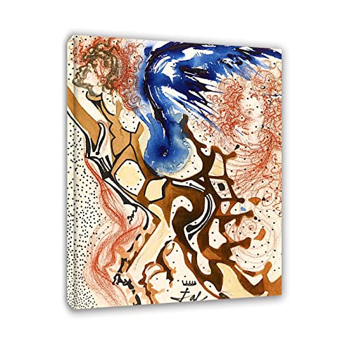 Apcgsm Salvador Dali poster. Reproducciones cuadros famosos en lienzo. Surrealismo Pósters e impresiones artísticas' Ángeles del Renacimiento'. Cuadros decorativo 70x91cm(27.6x35.8) Enmarcados