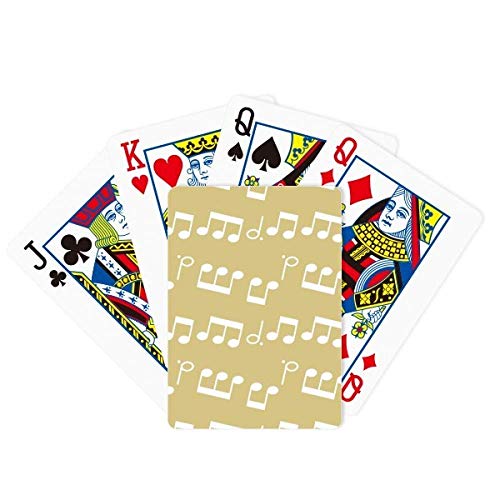 White Music Notes - Juego de mesa de poker amarillo claro